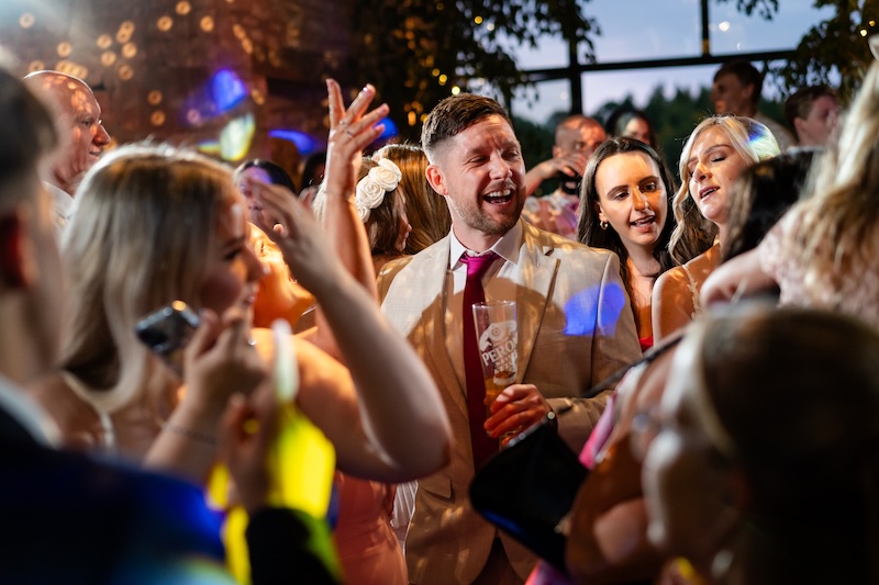 Wedding DJ performing a live set at Old Gore Barn in the Cotswolds