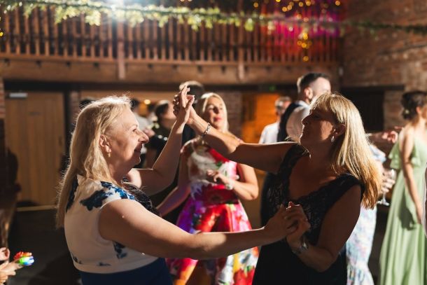 Private barn disco, dancing underway