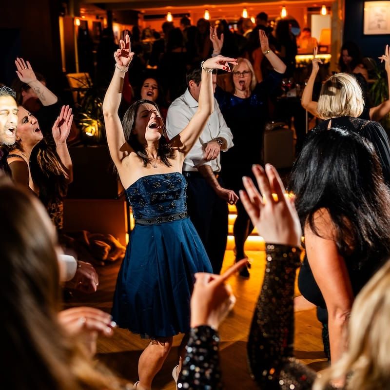 Corporate DJ performing at a company event